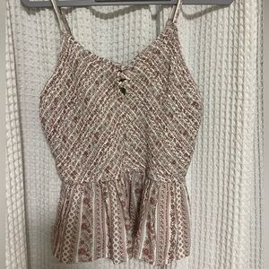 Pink and white peplum designed top!